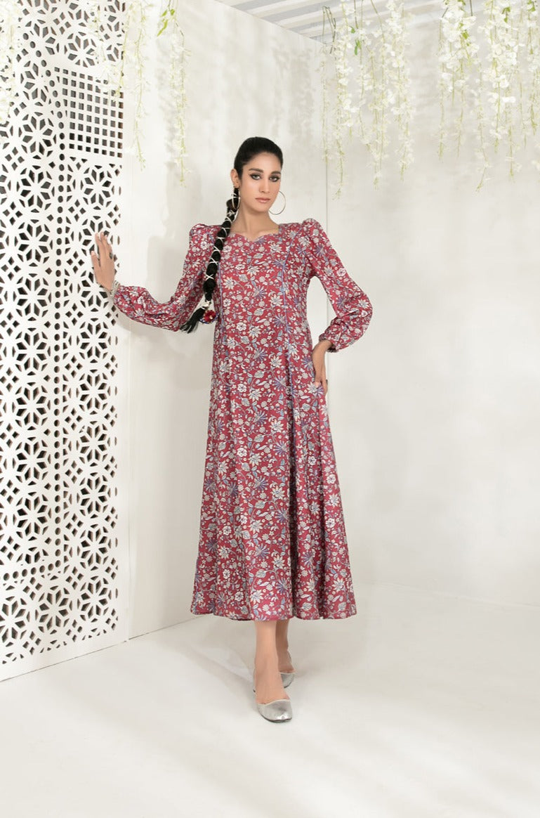 Tawakkal PK Printed Ladies Maxi Dress D-1234 - Desi Posh